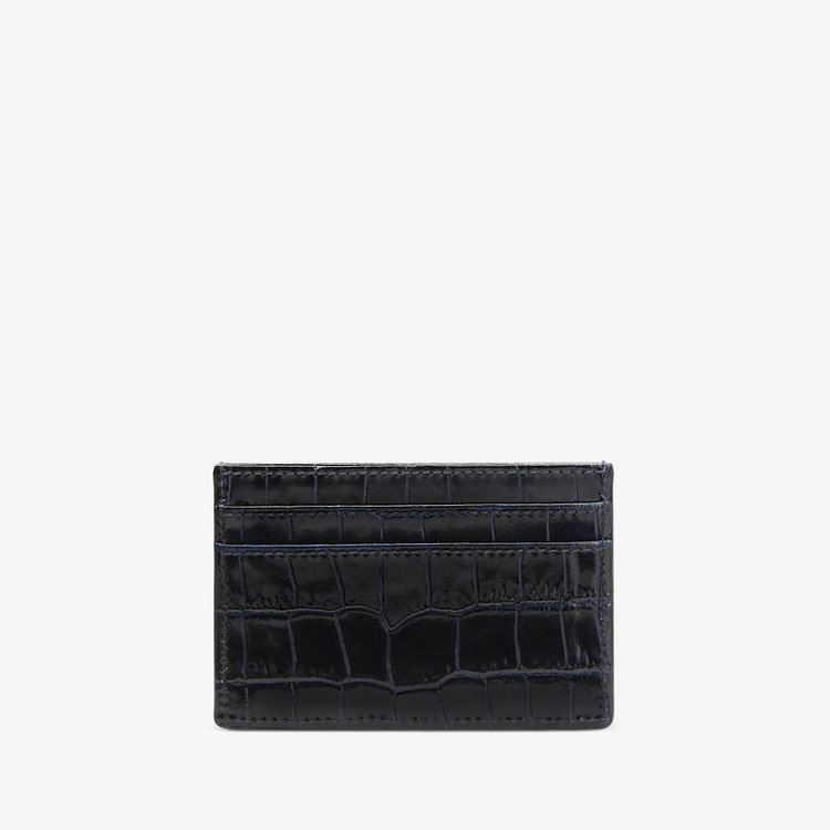 Smythson Mara Flat Card Holder NAVY