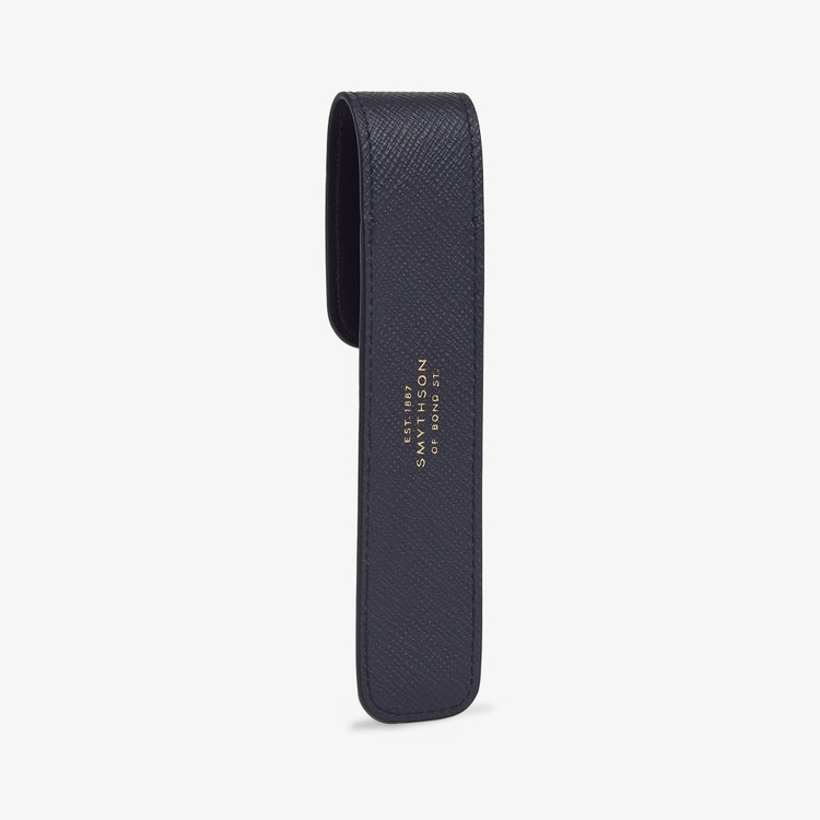 Smythson Panama Pen Sleeve NAVY