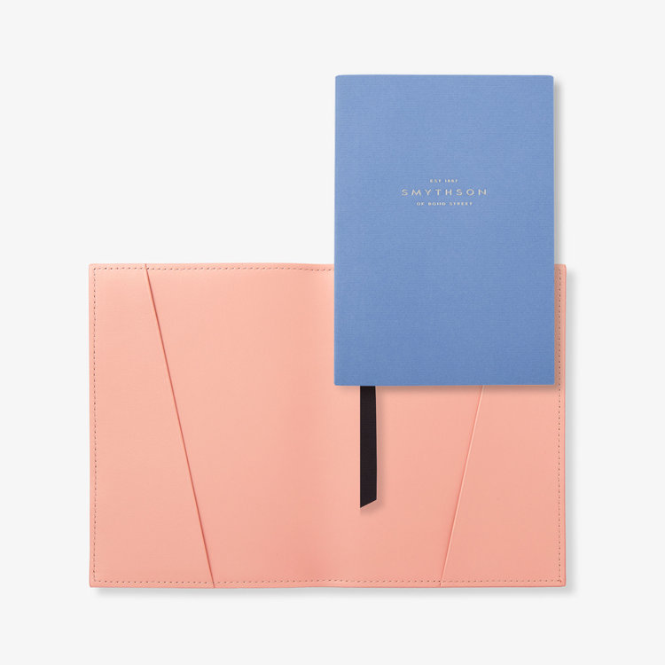 Smythson  Refillable Small Evergreen Notebook in Ludlow BLOSSOM