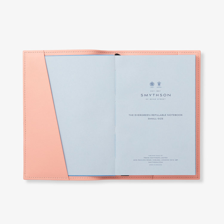Smythson  Refillable Small Evergreen Notebook in Ludlow BLOSSOM
