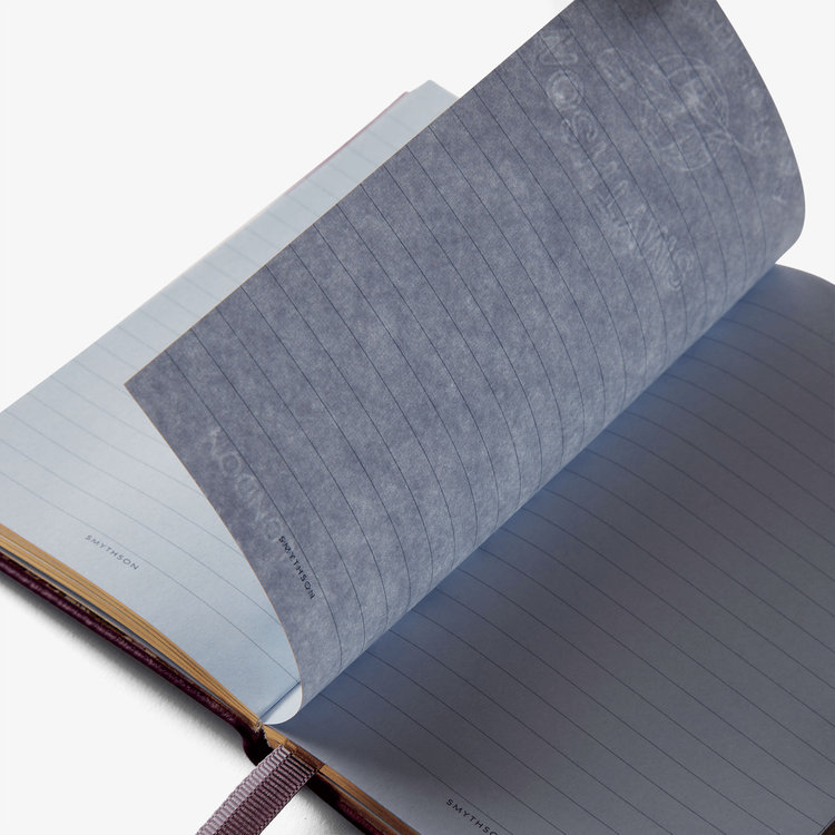 Smythson Pastegrain Panama Notebook in Liberty BRIGHT PURPLE