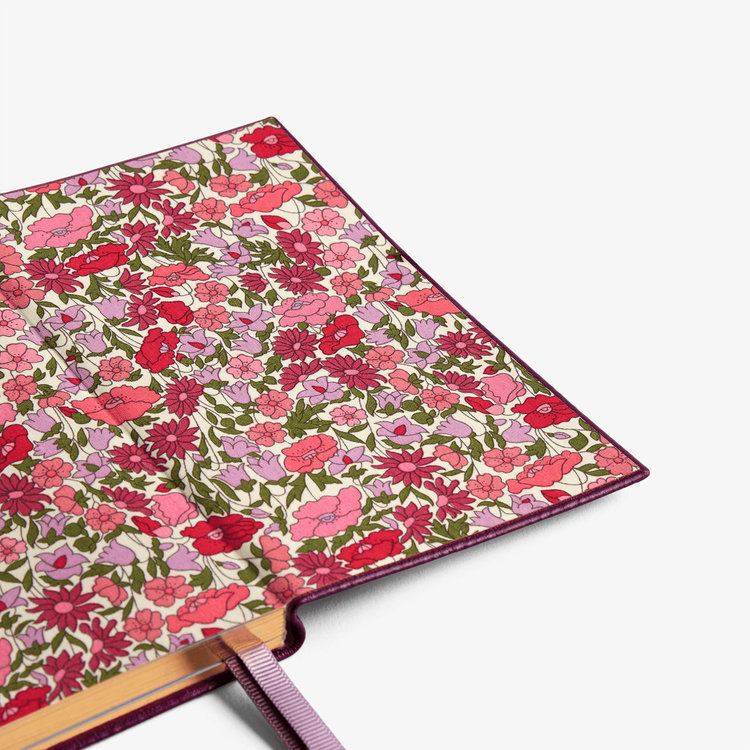 Smythson Pastegrain Panama Notebook in Liberty BRIGHT PURPLE