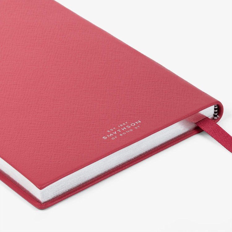 Smythson Pastegrain Soho Notebook RASPBERRY