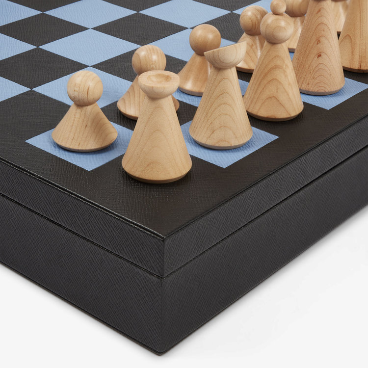 Smythson Panama Collectors Chess Set BLACK