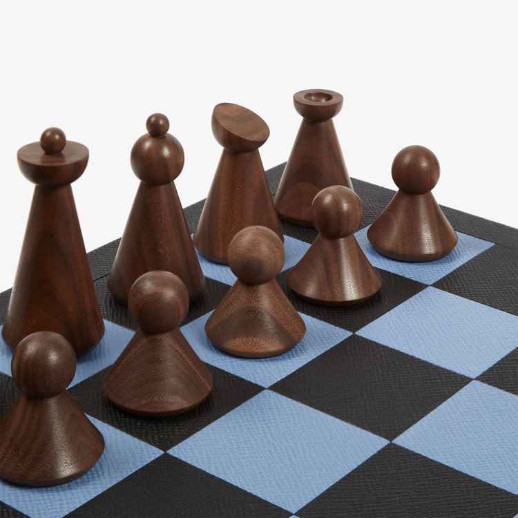 Smythson Panama Collectors Chess Set BLACK