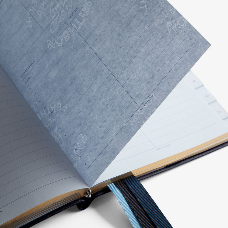 Smythson Pastegrain Soho Planner NAVY