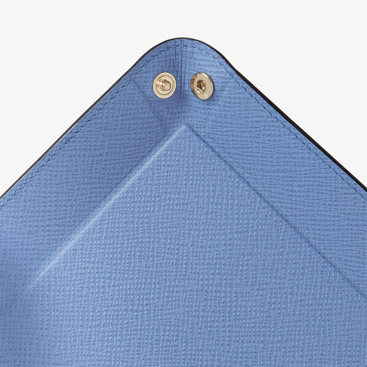 Smythson Panama Small Rect Trinket Tray NILE BLUE