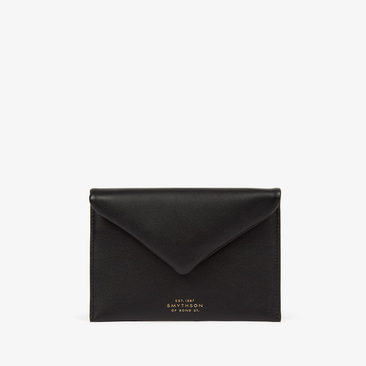 Smythson Envelope Pouch in Milton BLACK