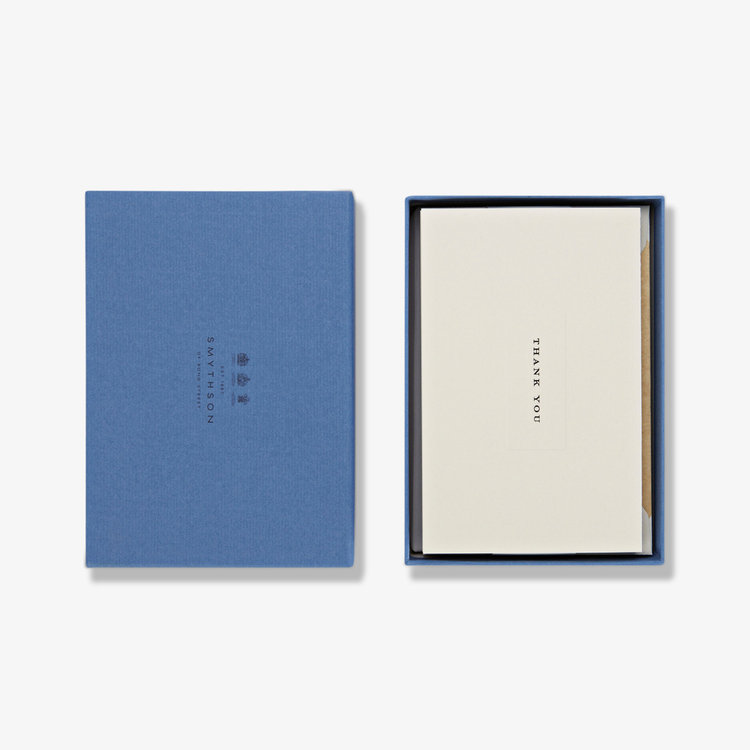 Smythson Thank You 10 Card Set WHITE LAID