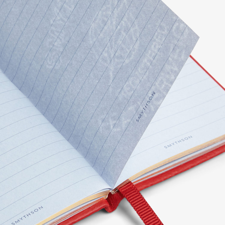 Smythson Pastegrain Wafer Notebook SCARLET RED