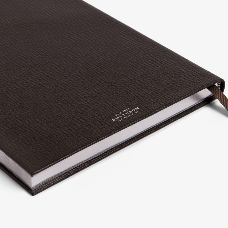 Smythson Portobello Notebook in Ludlow DARK BROWN