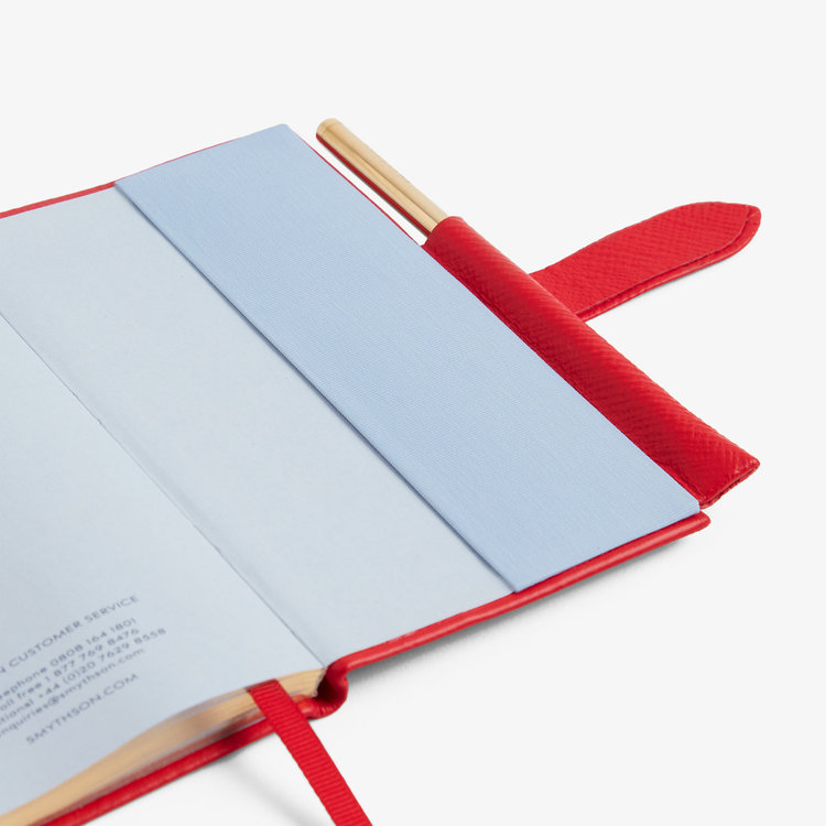 Smythson 【予約】2027 Panama Weekly Diary with Pencil in Pastegrain SCARLET RED
