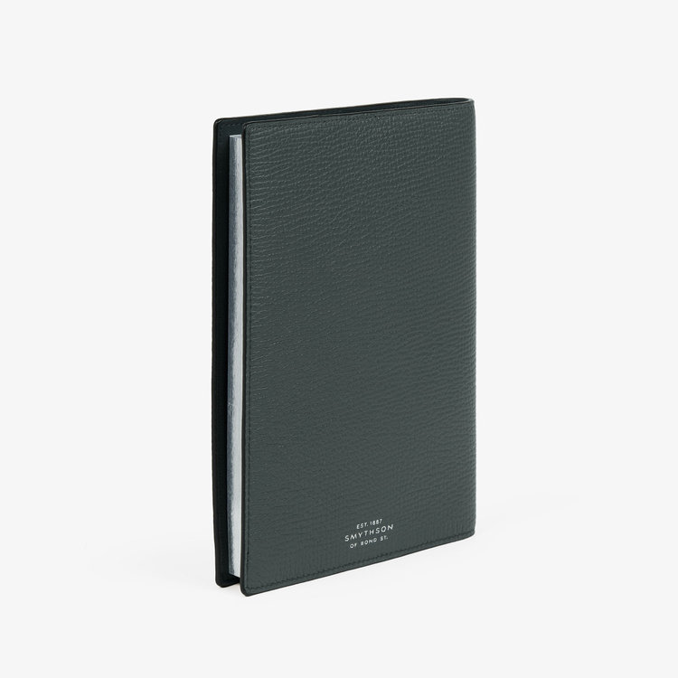 Smythson Evergreen Refillable Mid-Size Notebook in Ludlow SLATE GREEN