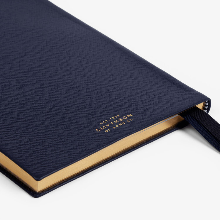 Smythson 【予約】2027 Soho Vertical Weekly Diary in Pastegrain NAVY