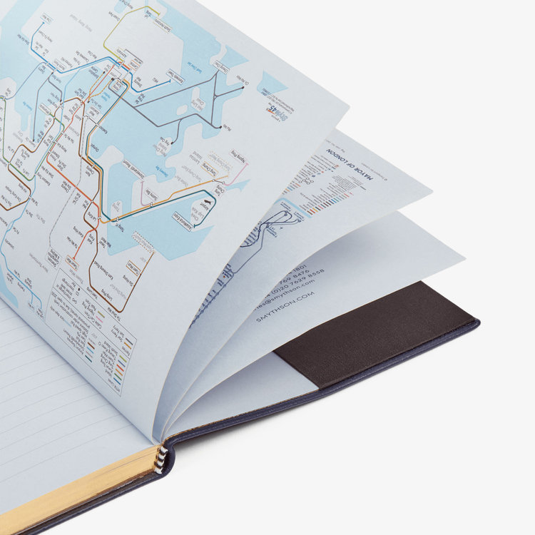 Smythson 【予約】2027 Soho Vertical Weekly Diary in Pastegrain NAVY