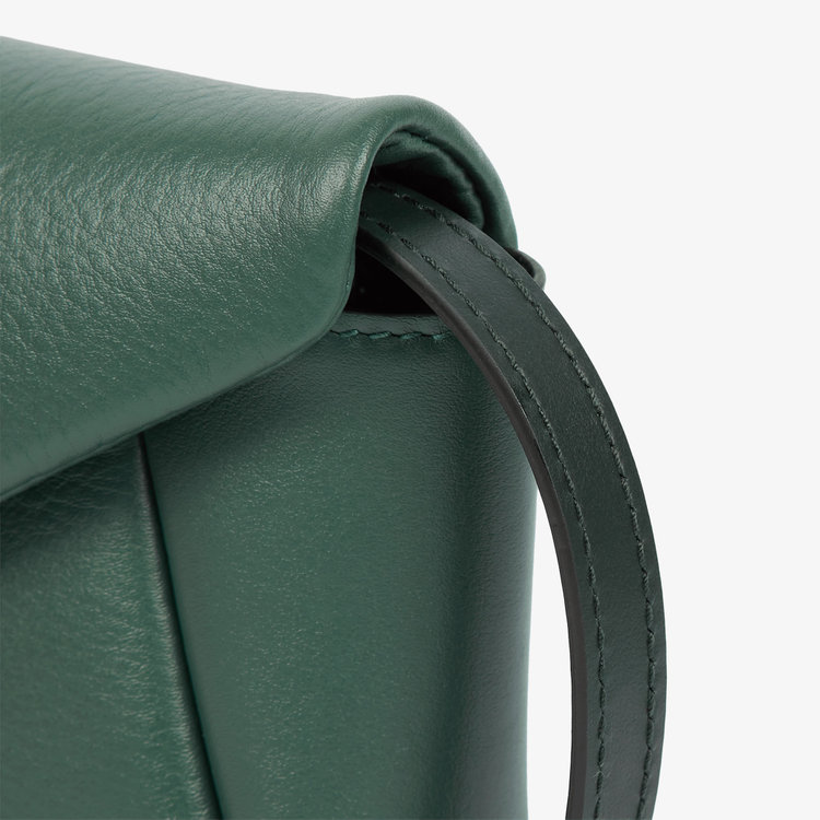 Smythson Small Envelope Crossbody Bag in Milton PINE GREEN