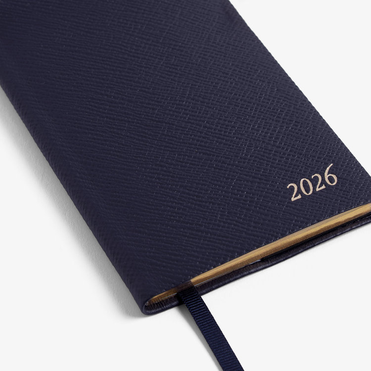 Smythson Pastegrain 2026 Panama Weekly Diary NAVY