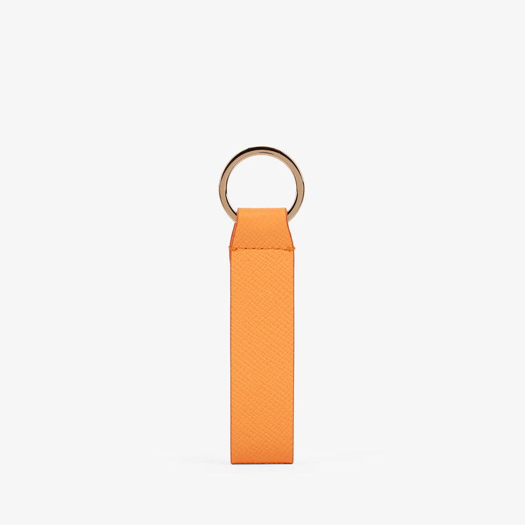Smythson Panama Keyring Withleather Strap LIGHT ORANGE