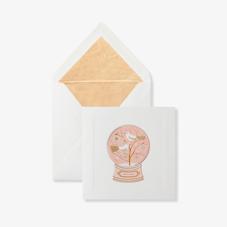 Smythson Christmas Snow Globe 10CE WHITE WOVE