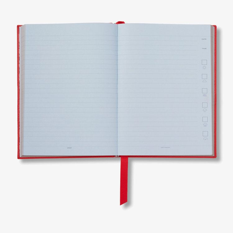 Smythson Burberry x Smythson Soho Notebook in Pastegrain SCARLET RED