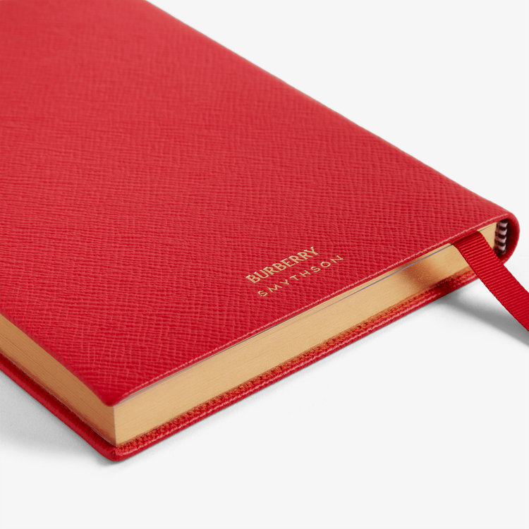 Smythson Burberry x Smythson Soho Notebook in Pastegrain SCARLET RED