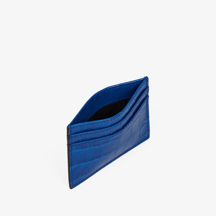 Smythson Mara Flat Card Holder CERULEAN
