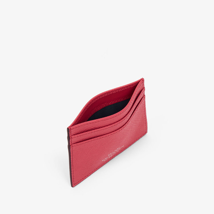 Smythson Panama Flat Card Holder RASPBERRY