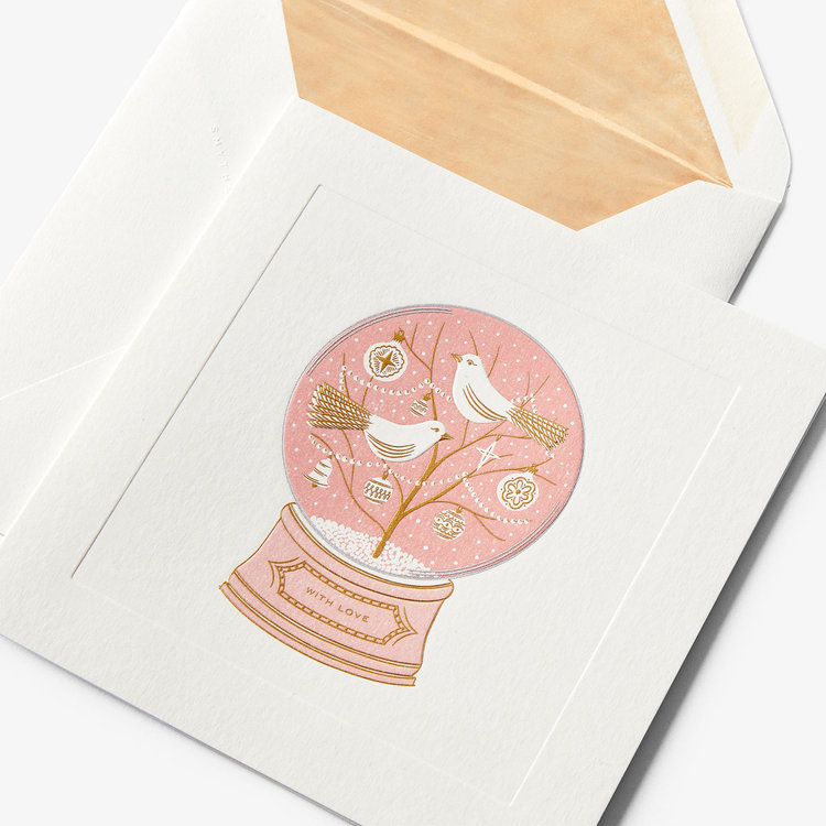 Smythson Christmas Snow Globe 10CE WHITE WOVE