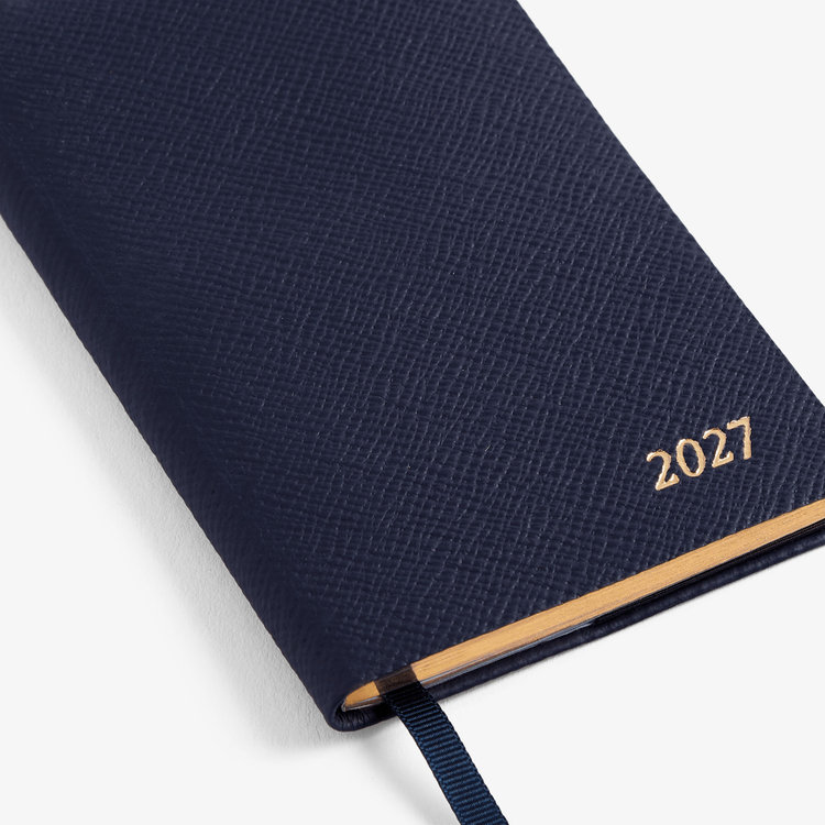 Smythson 【予約】2027 Panama Weekly Diary in Pastegrain NAVY