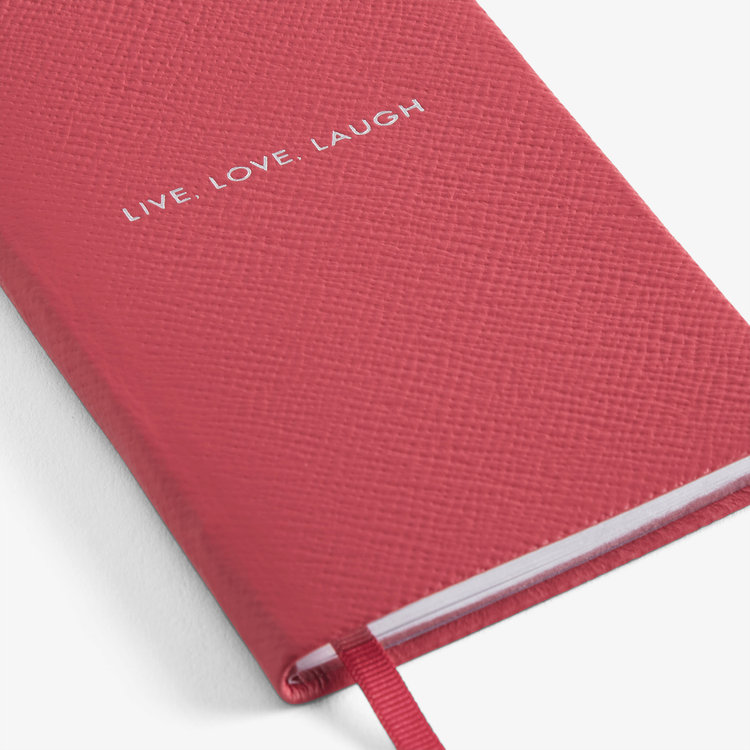 Smythson Pastegrain Panama Live Love Lough RASPBERRY