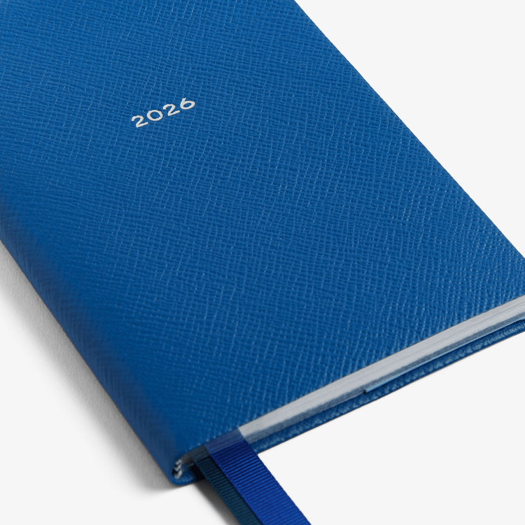 Smythson 【予約】2027 Chelsea Weekly Diary in Pastegrain CERULEAN