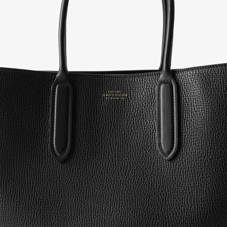 Smythson Ludlow Small Day Tote With Zip BLACK