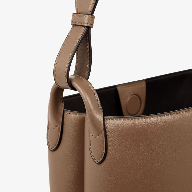 Smythson Milton Soft Shoulder Bag TRUFFLE