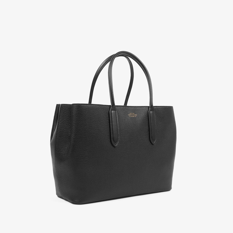Smythson Ludlow Small Day Tote With Zip BLACK