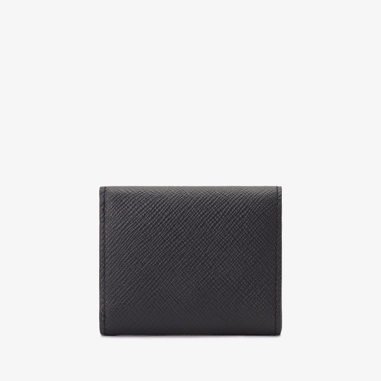 Smythson Panama Small Trifold Purse NAVY