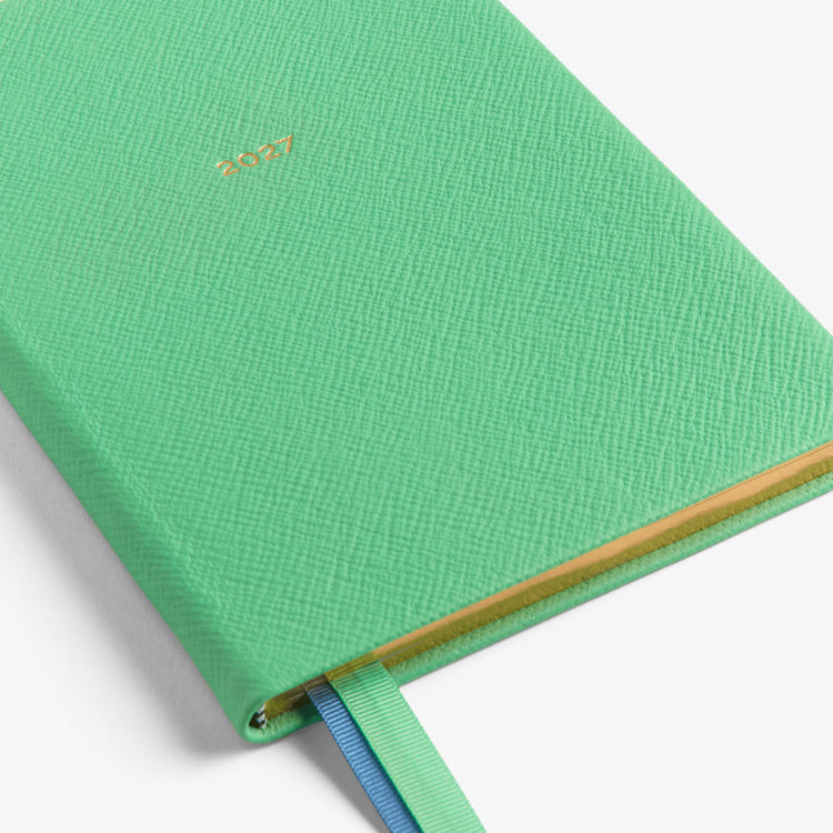 Smythson 2027 Soho Liberty Weekly Diary in Pastegrain SHAMROCK