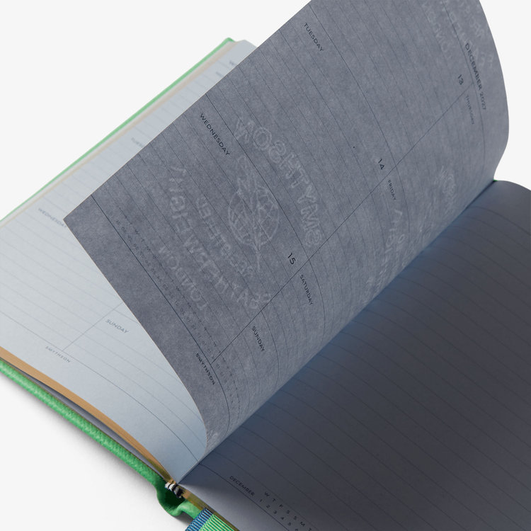 Smythson 2027 Soho Liberty Weekly Diary in Pastegrain SHAMROCK