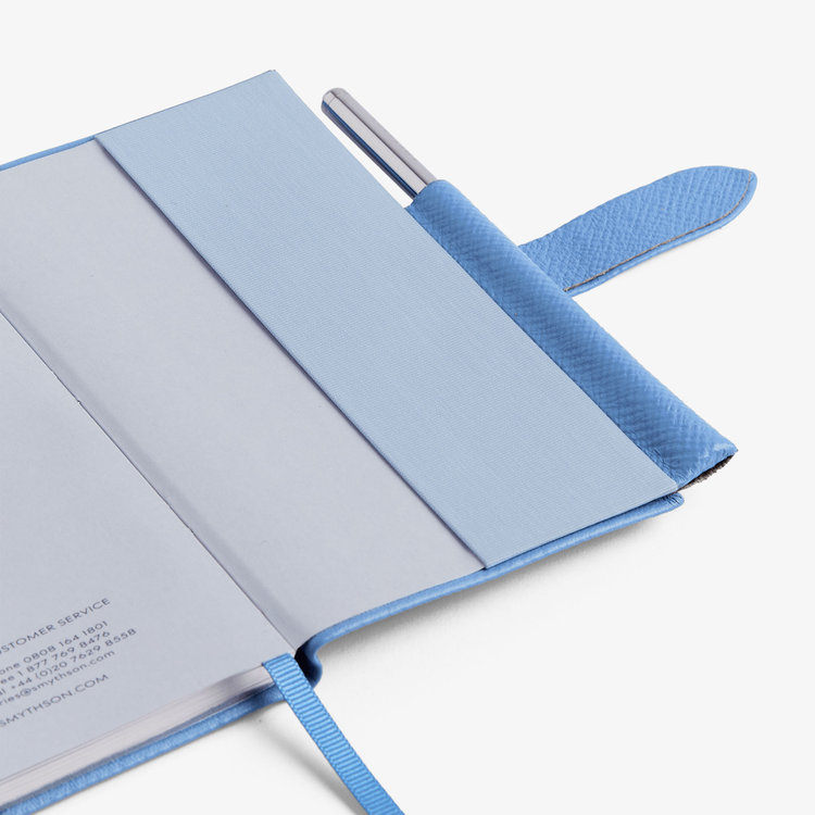 Smythson 【予約】2027 Panama Weekly Diary with Pencil in Pastegrain NILE BLUE