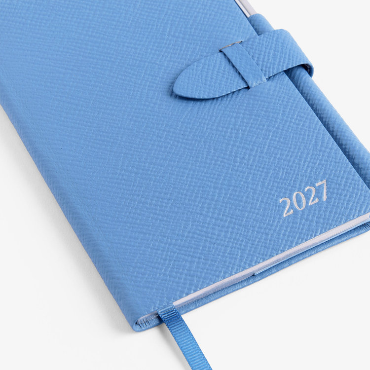 Smythson 【予約】2027 Panama Weekly Diary with Pencil in Pastegrain NILE BLUE