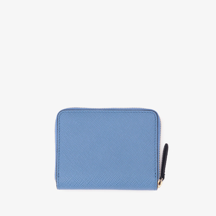 Smythson Panama Small Zip Around Purse NILE BLUE