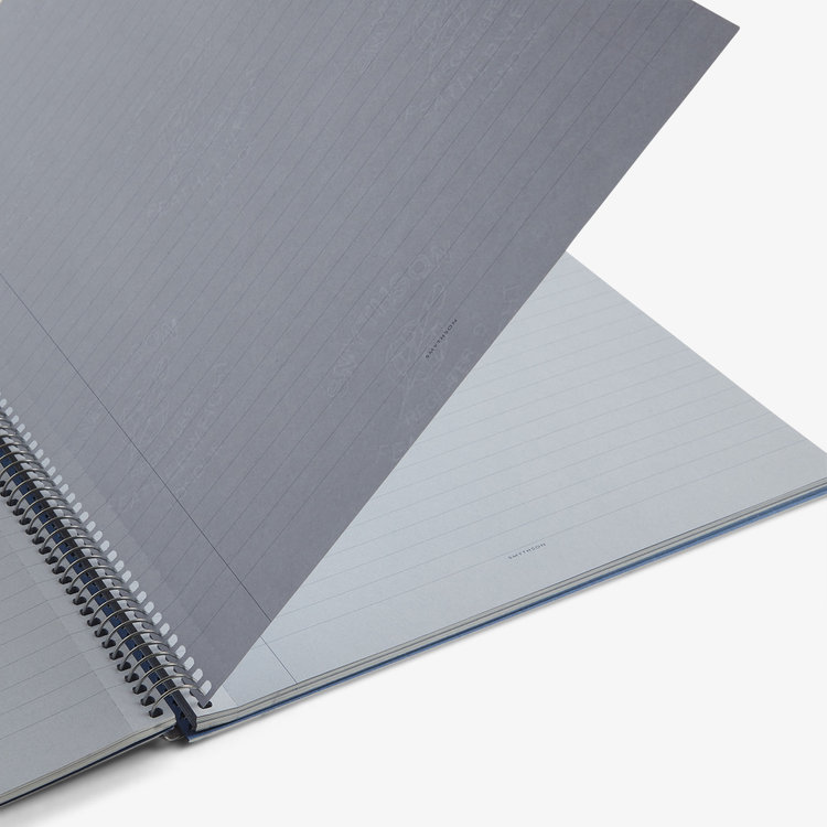 Smythson A4 Spiral Bound Refill NILE BLUE