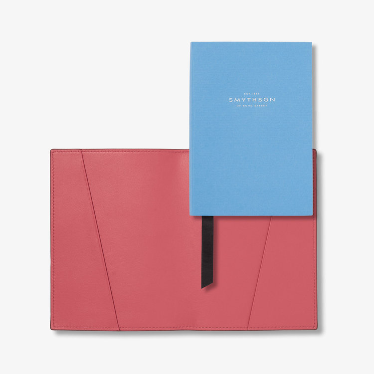 Smythson Ludlow Small Evergreen Notebook RASPBERRY
