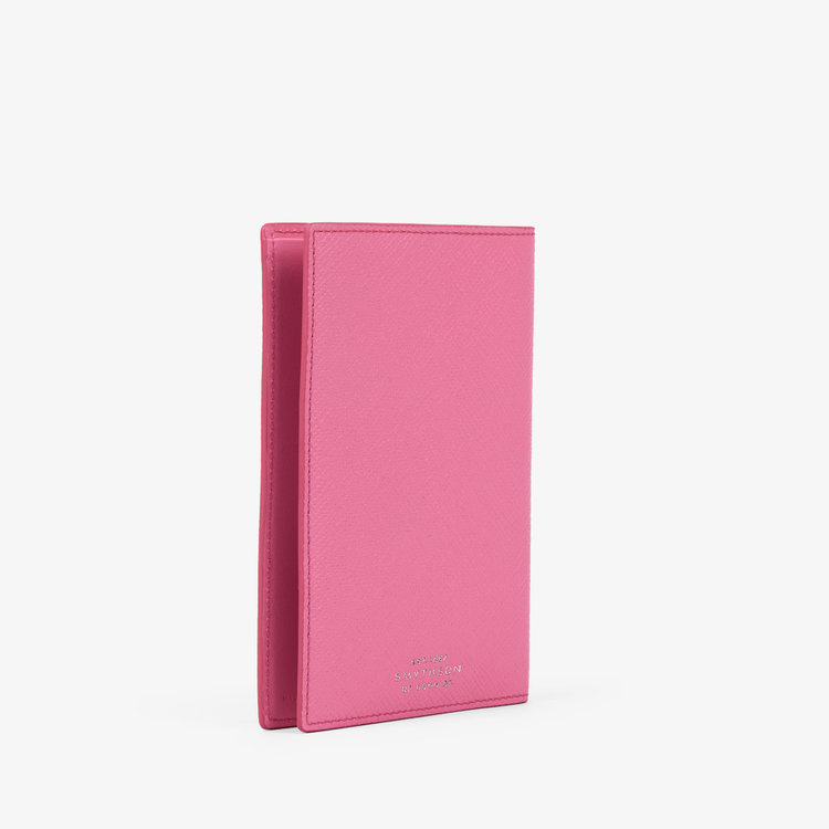 Smythson Panama Passport Cover FLAMINGO