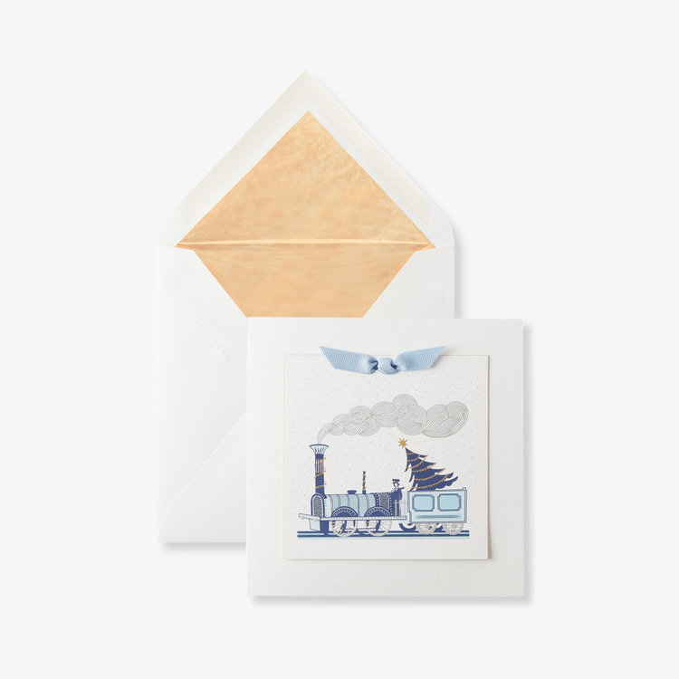 Smythson Christmas Train 1CE WHITE WOVE