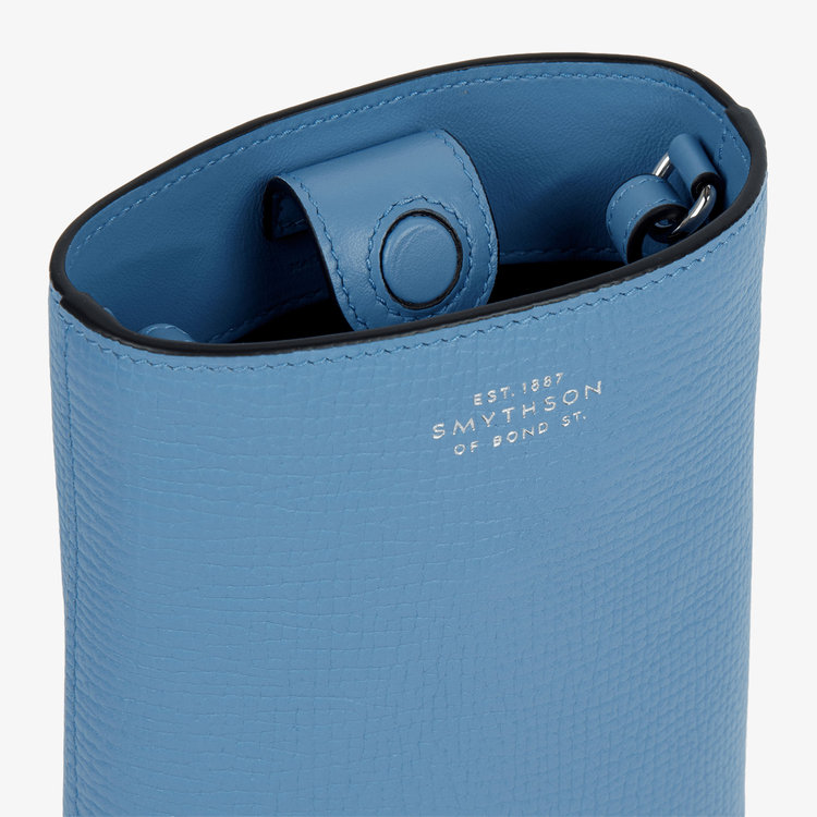 Smythson Ludlow Day Pouch with Strap NILE BLUE
