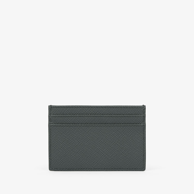 Smythson Flat Card Holder in Panama S GREEN