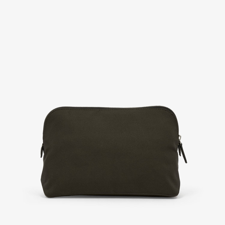 Smythson Travel Pouch in Norton Canvas D MOSS