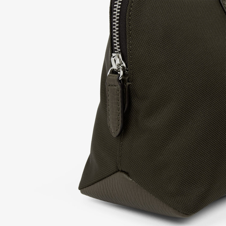 Smythson Travel Pouch in Norton Canvas D MOSS