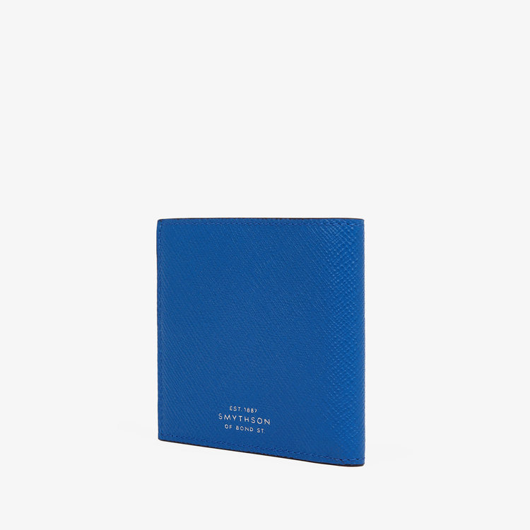 Smythson 6 Card Slot Wallet in Panama CERULEAN