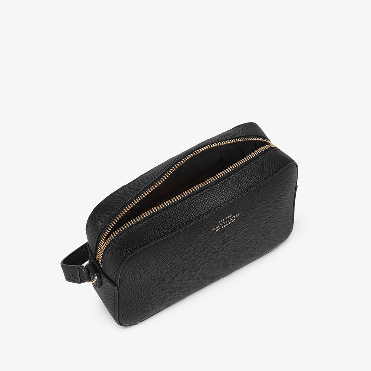 Smythson Panama Small Camera Bag BLACK